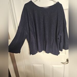 Reitmans Navy Blue Cropped Tee